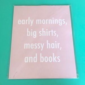 Pink print with saying